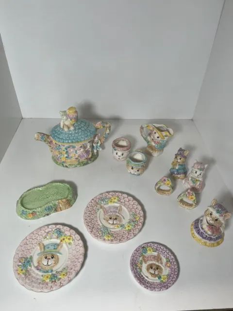 Vintage Bunny Teapot Set