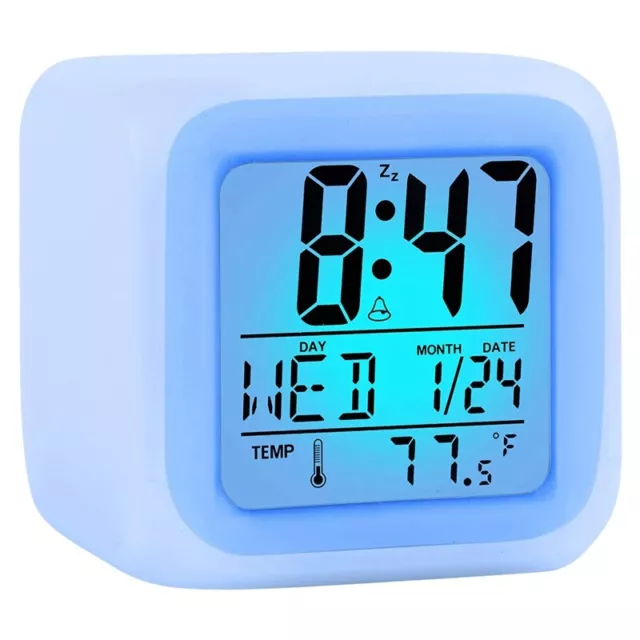 Alarm Clock Digital Travel for Bedroom Boy Girl,Small Desk Bedside Clocks,Disf