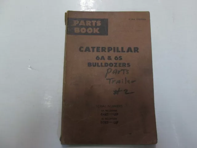 Caterpillar 6A 6S Bulldozers 44E1 95E1 Partes Libro Manual Minor Ropa Escritura