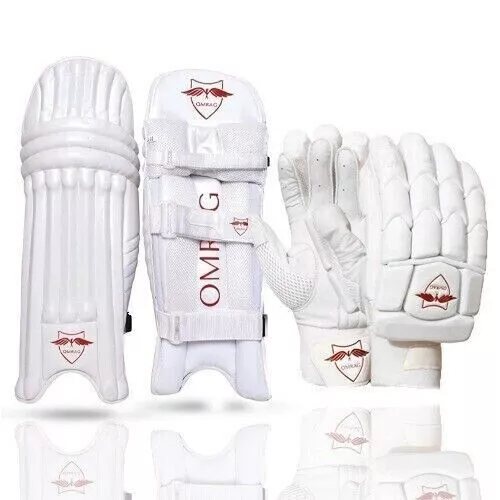 Cricket Bundle Batting Gloves Pads Adults Mens Right Hand Red Classic Edition