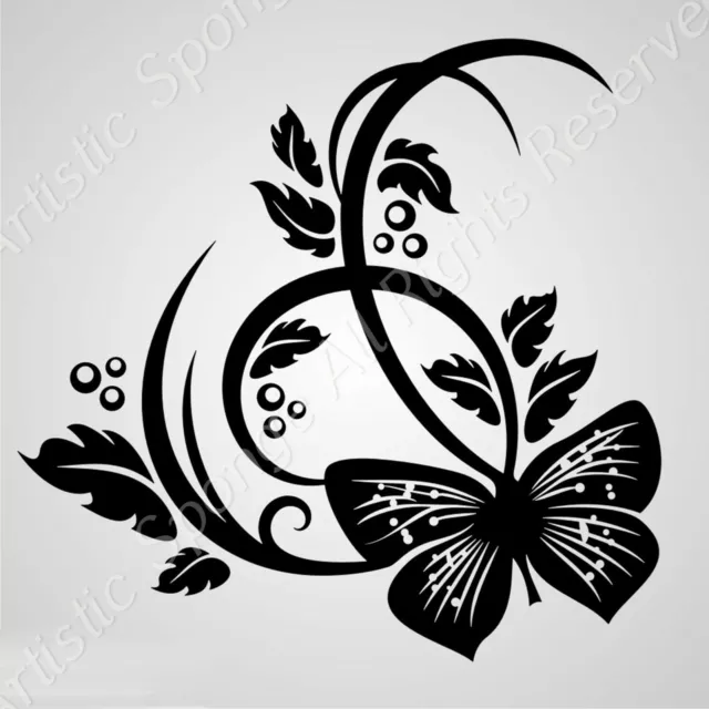 BUTTERFLY ON LEAVES Reusable Stencil A3 A4 A5 Romantic Shabby Chic Craft / CH45