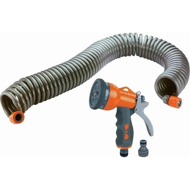 Tubo Irrigazione A Spirale 15mt - Completo Di Raccordi Per Giardino E Terrazzo - Foto 2