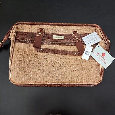 Samantha Brown  Embossed WIRE FRAME Satchel - TAN/Camel -  NWT