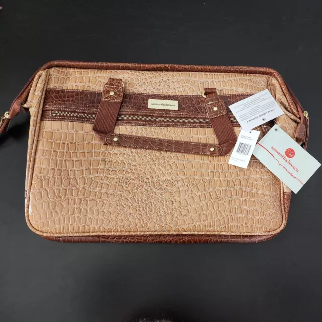Samantha Brown  Embossed WIRE FRAME Satchel - TAN/Camel -  NWT