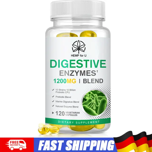 DE Digestive Enzymes Verdauungsenzyme+Probiotisch 120 Kapseln Verborgenheit