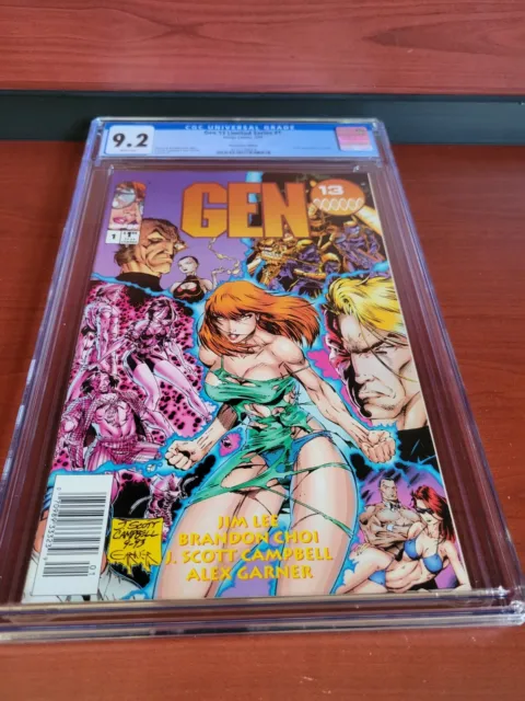 Gen 13 #1 1994 Newsstand Jim Lee J. Scott Campbell Image Comics CGC 9.2 GRADED