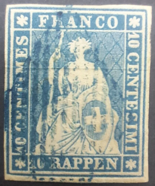 Strubelrarität Nr. 23A2 / 23Aa blaue Raute, Topstück Großattest Hermann 850,00++