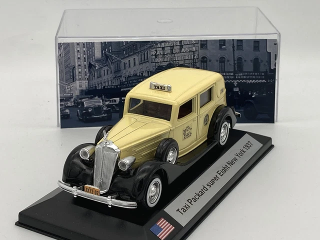 Taxi Packard super Eight New York 1937 1/43 neuve avec boite vitrine.