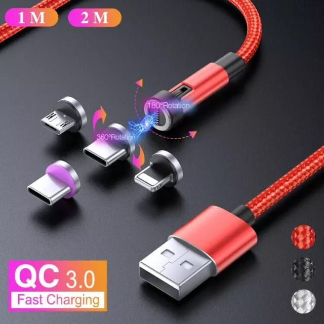 4 in 1 Magnetic Charger Fast Charge For iPhone Type C Micro USB Data Sync Cable