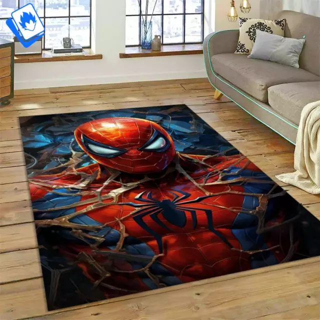 Tappeto Supereroi 120x160cm Spiderman Amazing Ragno Avangers Marvel Dc Comics