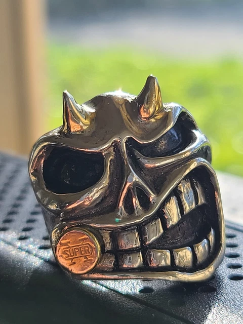 Saldivar Social Skull Ring W/Horns Size 12 Starlingear,Bill Wall,Bwl