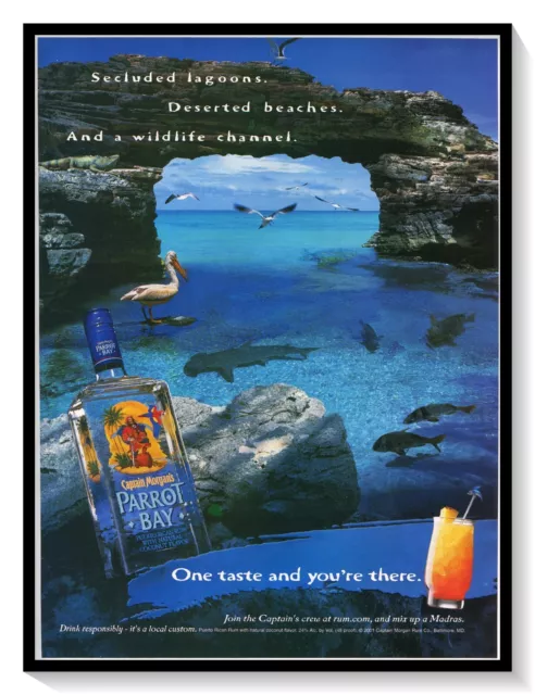 Captain Morgan's Parrot Bay Puerto Rican Rum Vintage 2002 Print Magazine Ad