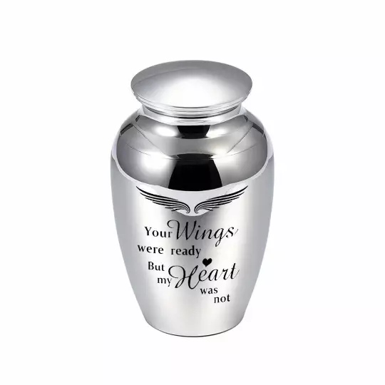 Your Wings Were Ready Heart Mini Cremation Ashes Urn Funeral Memorial Keepsake