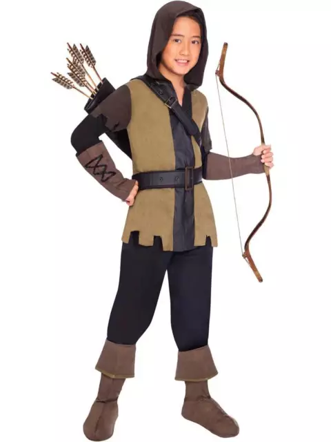 CHILD BOYS DELUXE Prince Of Thieves Fancy Dress Costume Robin Hood