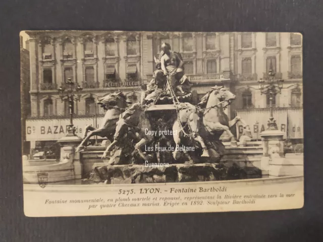 LYON FONTAINE BARTHOLDI Grand Bazar Petit Tailleur pub  carte postale