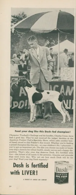 1953 Dash Armour Dog Food American Pointer Club Champion Vintage Print Ad BH2