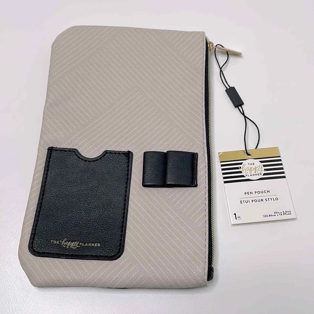NWT The Happy Planner Pen Pouch Gray Black One Size