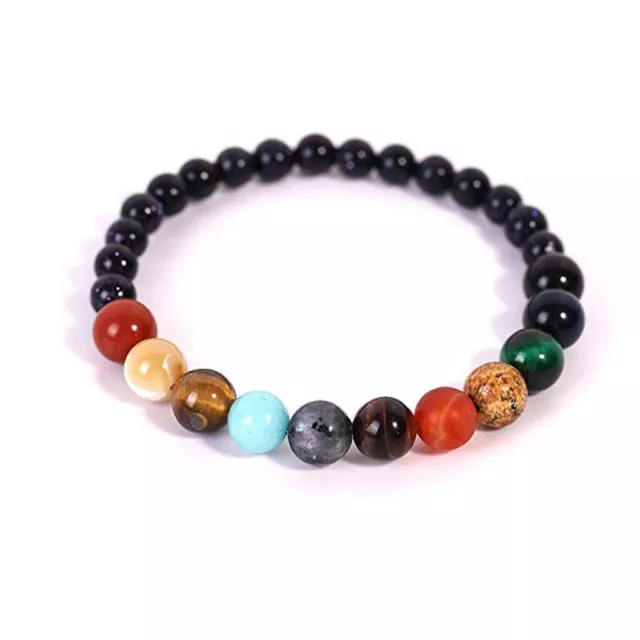 Unquie Solar System Eight Planet Themed Natural Stone Beaded Bracelet 2