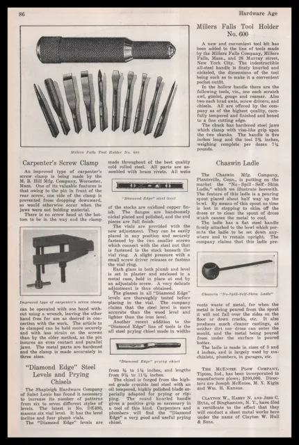 1914 Shapleigh Hardware Co. St Louis Diamond Edge Level Article Vintage Print Ad