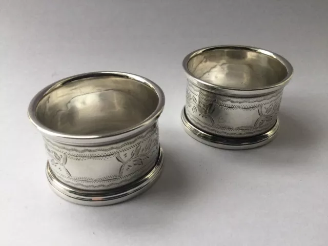 Pair Of Solid Silver Napkin Rings Hallmarked Chester 1920