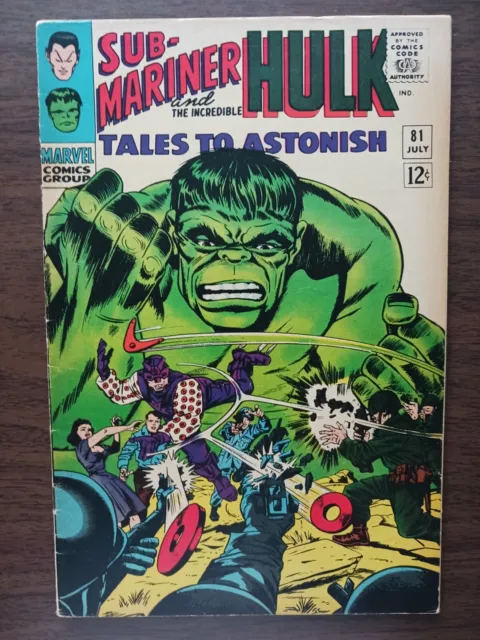 Tales To Astonish #81 (1966) Hulk  Sub-Mariner First appearance Boomerang! F/VF