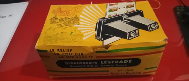 Visionneuse Lestrade Simplex vintage + boite + 21 cartes de vues de France