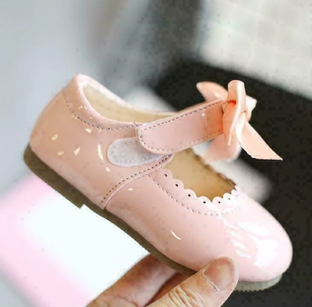 Bambini Bambine Fiocco A Nastro Spagnolo Festa Di Matrimonio Brevetto Bambini Scarpe Da Toodler 11