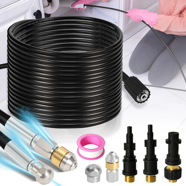 Hochdruck Rohrreiniger 3 Meter - Mit Messingdüse Für M22 M24 & 1/2 Zoll Rohre