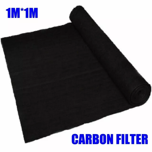 1x1m 3mm Black Home Air Conditioner Activated Carbon Purifier Pre Filter Fabric