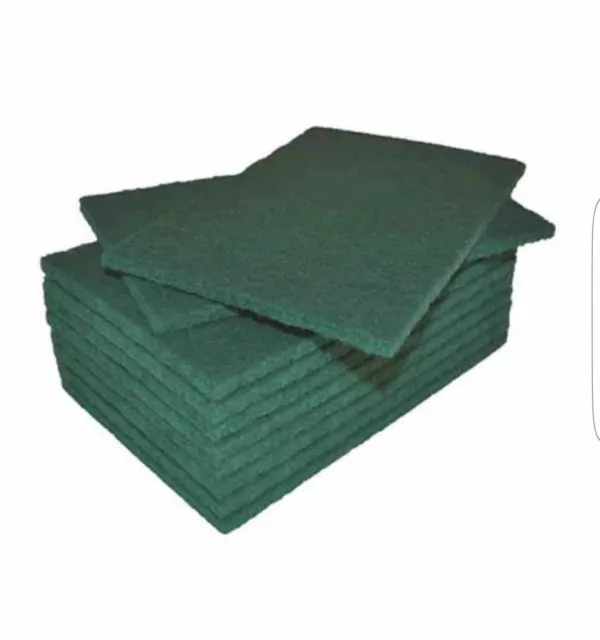 Green Scouring Pads Heavy Duty Cleaning Scrubbing Pads Scourers 22x16cm 2