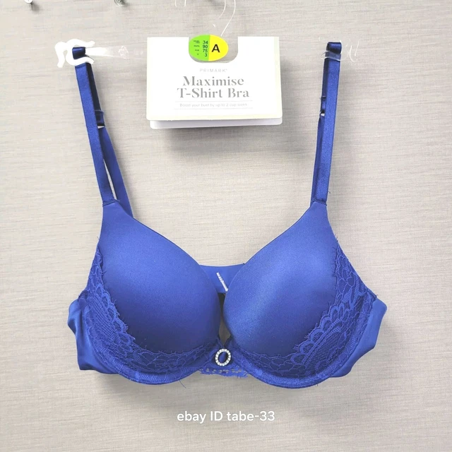 PRIMARK 2 SIZES bigger boost Maximise Lace Trim Plunge Bra Cup Push Up  THICK Pad £13.04