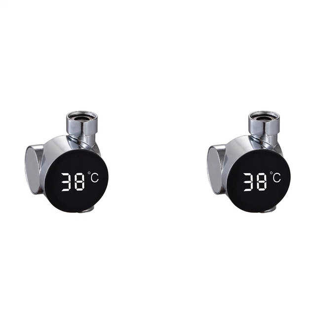 2X Pantalla LED Hogar Ducha de Agua, Electricidad Autogeneradora Agua Temperatura N8V6