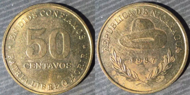 NICARAGUA  # 50 centavos 1987