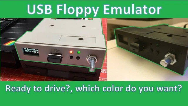 Gotek FlashFloppy PLUS - Black, OLED, Rotary, AT32F435 | UK