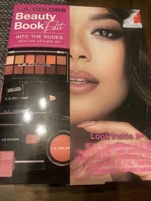 LA Colors Beauty Book Edit INTO THE NUDES 20 Piece Makeup Set EYE LIP NAIL