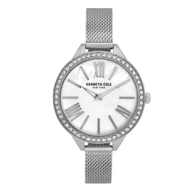 $165 MSRP | Kenneth Cole Women's Silver Crystal Accent Ladies Watch KC51059001