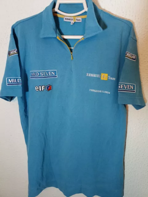 Renault F1 Fernando Alonso Vintage Polo Jersey L Racing Team L