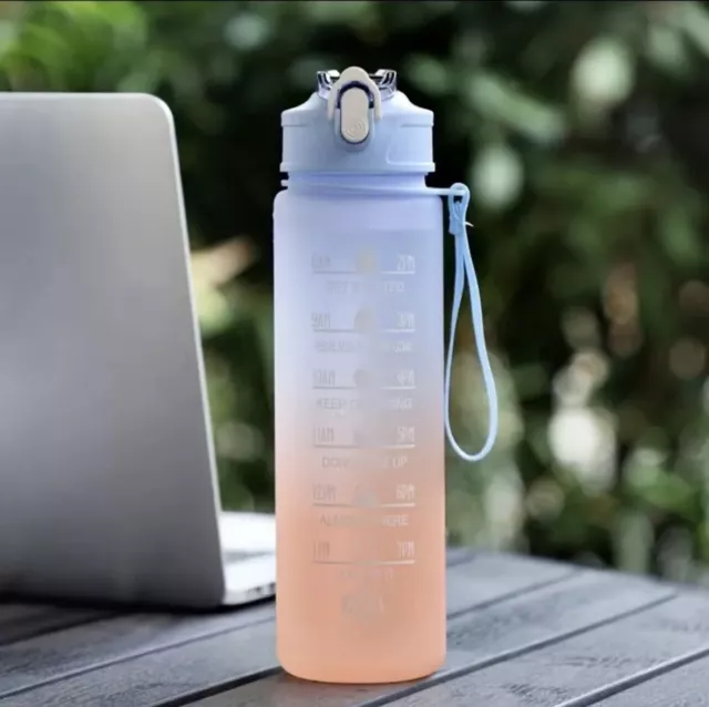 750ml Sport Wasserflasche Fitnessstudio Reisen Trinken Auslaufsicher mit Stroh BPA-frei