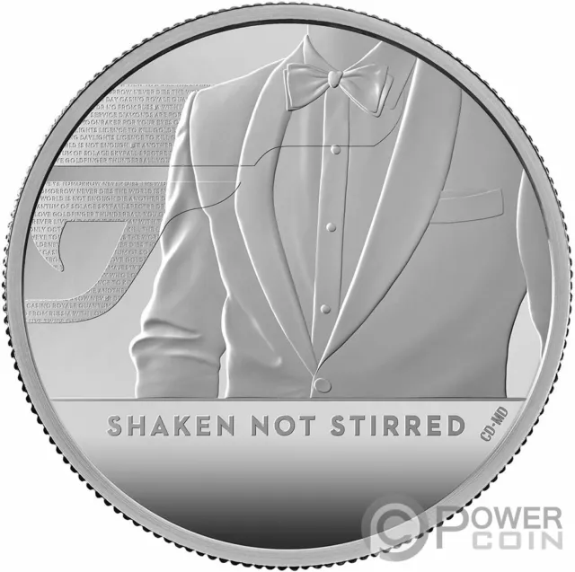 JAMES BOND 007 Shaken Not Stirred 2 Oz Silver Coin 5 Pounds United Kingdom 2020