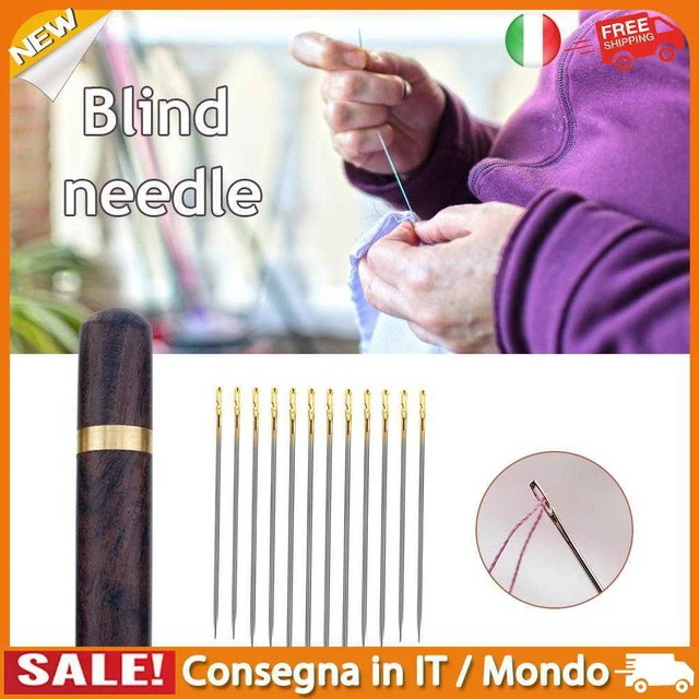 IT 12pcs Side Hole Blind Needles for DIY Sewing Needlework (Gold Tail)