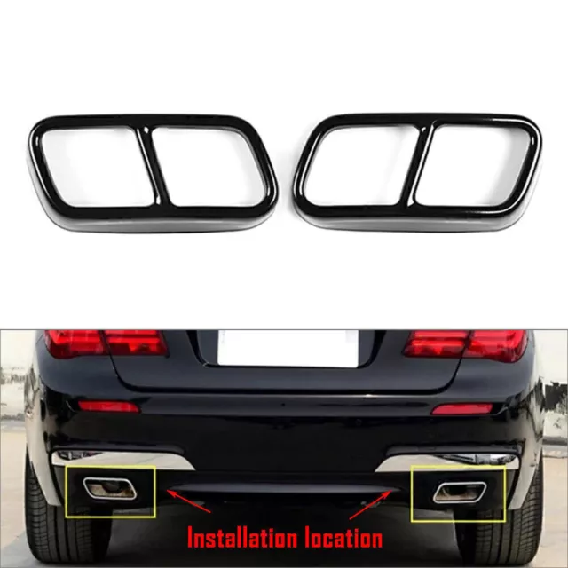 For BMW F01 7 Series 09-14 Tail Muffler Exhaust Pipe Output Cover Trim Black UK