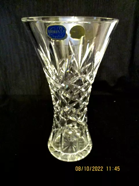 ~Stunning Vintage Bohemia Crystal Vase - Classic Pattern - Made Czech Republic~