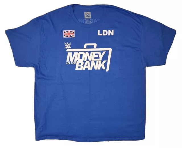 *RARE*OFFICIAL* WWE MONEY In The Bank London 2023 Blue MITB TShirt 3XL