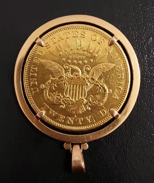 UNITED STATES - Pendant 1876 "S" Series Liberty Head wh Twenty Dollar Gold Coin!