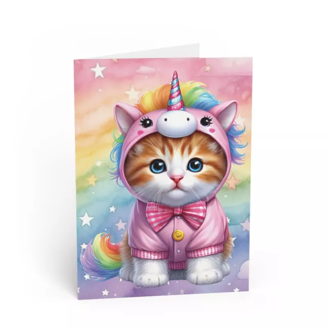 Unicorn Costume Turkish Van Cat | Folded Greeting Card, FSC-certified 300gsm ...