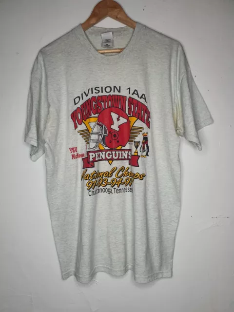 Vintage Youngstown Penguins Shirt Mens SIZE XL Grey University Football 90s