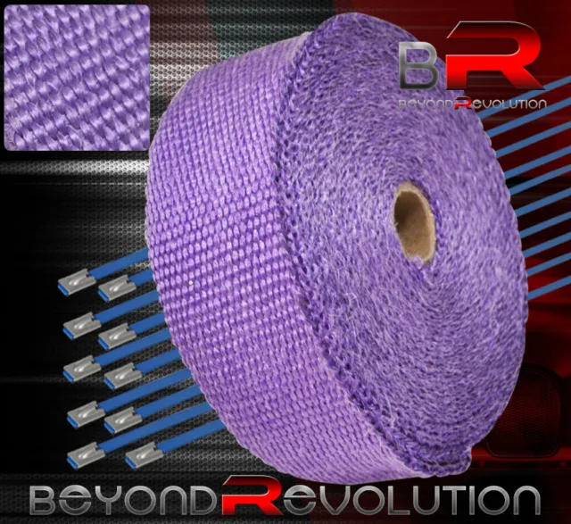 10M Fiberglass Woven Thermal Heat Wrap Shield Roll Header Piping Purple