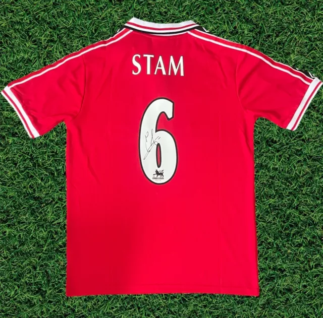 Jaap Stam Genuine Signed  Manchester United 1999 Home Shirt - 99 Treble