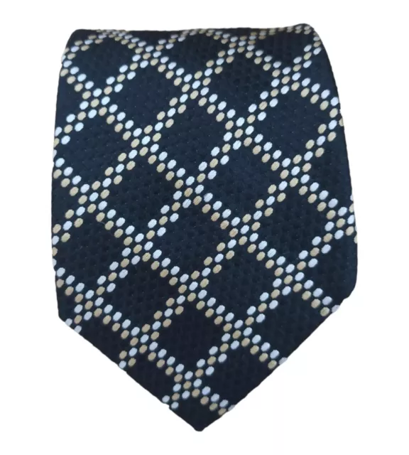 KENZO HOMME Black Geometric Silk Tie ITALY 56"/ 3.7" EC