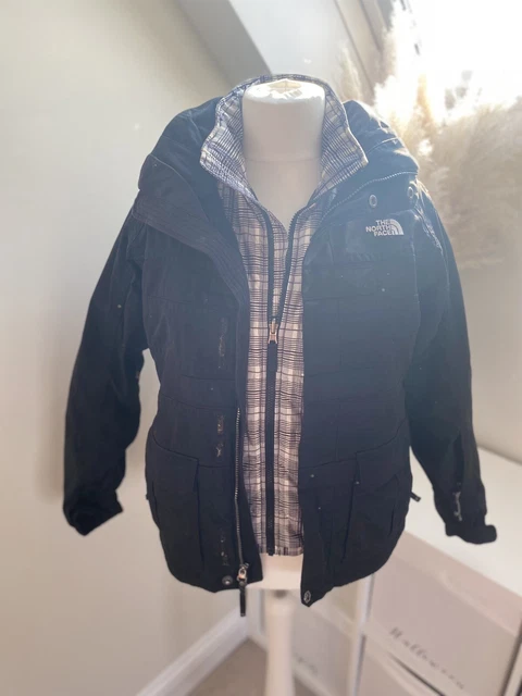 THE NORTH FACE hyvent 3 in 1 Cappotto Giacca Sci Nero + Giacca Buffer Bianca M 12 14